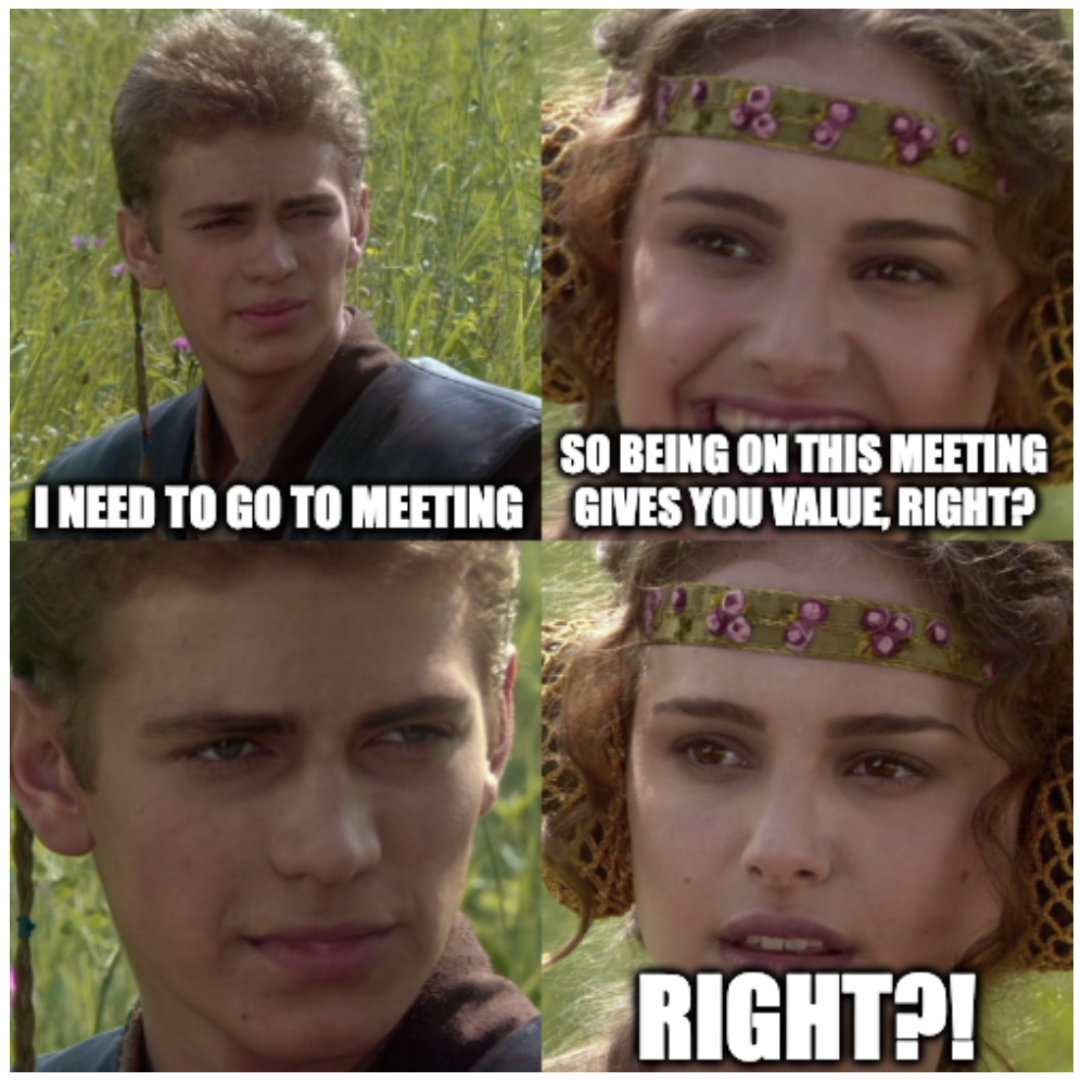 Więcej czasu na pracę - mem Anakin Skywalker & Padme